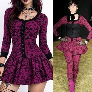 Betsey Johnson Magenta Top with Black Trim